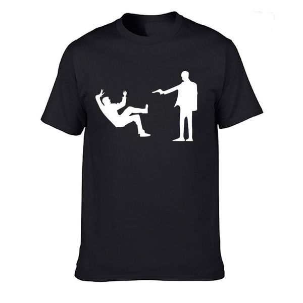

men's t-shirts 2021 summer t-shirt funny shooter pattern printing casual high-quality simple cotton harajuku o oversized clothing, White;black