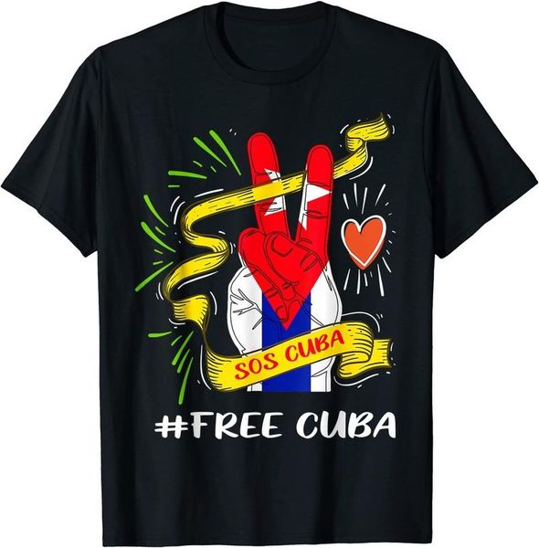 

men's t-shirts cuba patria y vida vintage summer novelty cuban v hand sign support t-shirt tee women casual streetwear gift, White;black