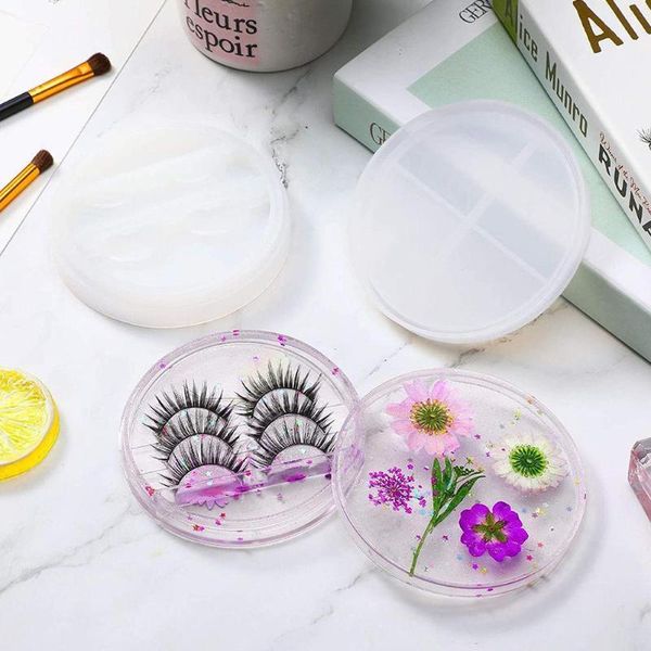 

storage bottles & jars 3d diy crystal epoxy eyelash box with lid mirror silicone mold beauty tools
