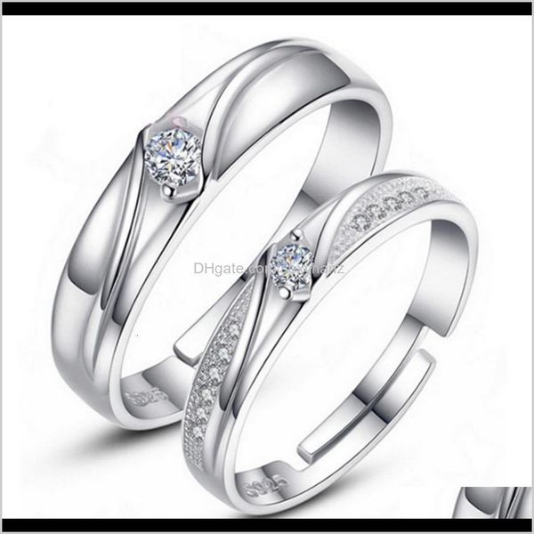 

cluster rings drop delivery 2021 sier beauty micro inlaid zircon full diamond simple jewelry lovers ring women and men valentines day gift l, Golden;silver