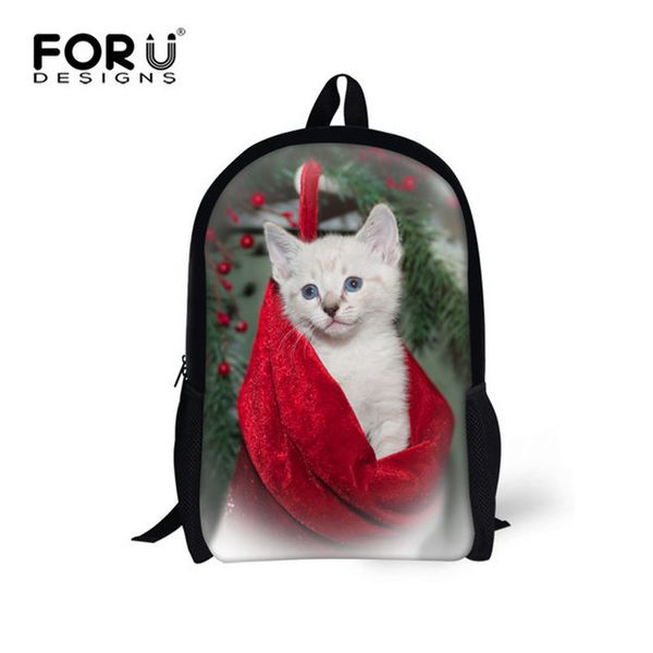 

cute english short cat student schoolbag backpack printed children's