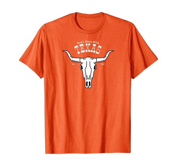 

Don't Mess With State Pride Texas Lone Star Longhorn Skull T-Shirt, Mainly pictures