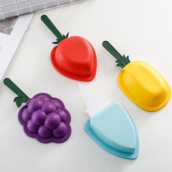 

baking moulds silicone popsicle mold diy grape pineapple ice cream strawberry shape kitchen gadgets homemade tools