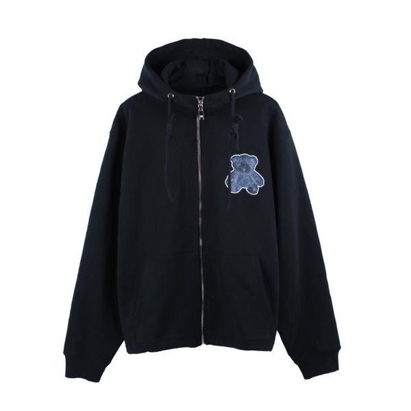 

men's hoodies & sweatshirts thick fabric embroidered bear we11done sweatshirt and women's 1:1 premium oversized hoodie, Black