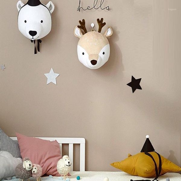 Decorativos Objetos Estatuetas Cabeça de Animal Decoração de Parede Kids Room Decoração Decoração Pendurado Presentes de Bebê Presentes Recheado