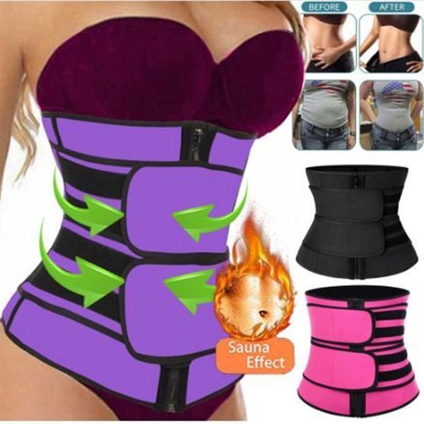 

women's shapers neoprene sauna shaper waist trainer corset sweat slimming belt for women weight loss compression trimmer workout fitnes, Black;white