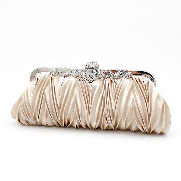 

evening bags pleated handbag satin dinner bag ladies' party sweet chain women's