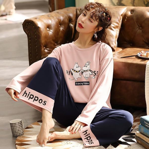 

women sleepwear home clothing cotton pijama mujer long sleeved 100% pants pajamas for ladies wear womens large, Black;red