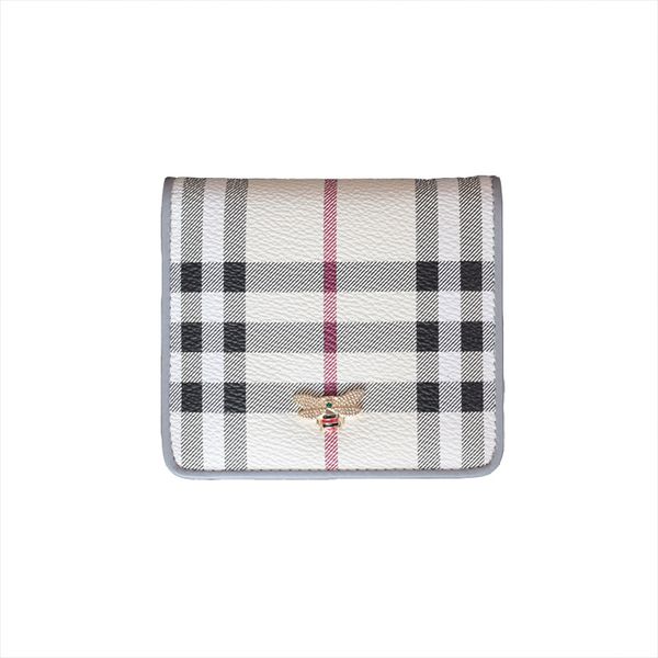 Neue Plaid Kurze Brieftasche karte hoder frauen Dünne echtes Leder Brieftasche Mini Quadratische Tasche Japan und Südkorea Nette Rindsleder mode