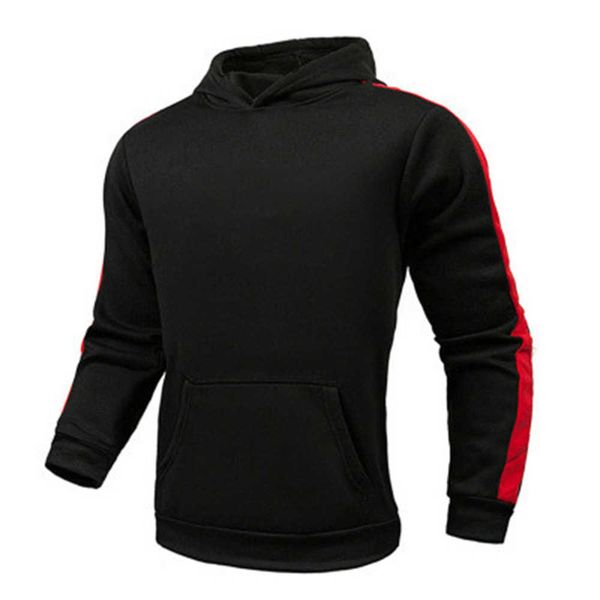 

sweatshirt men street dance skateboard cotton classic embroidery round neck plus velvet fashion have hat new styleiq, Black