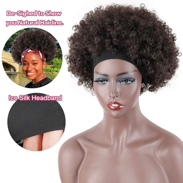 Parrucca sintetica a fascia corta afro Parrucche per capelli neri ricci crespi per donne nere Uso quotidiano naturale Stile di moda Più realistico diretto dalla fabbrica