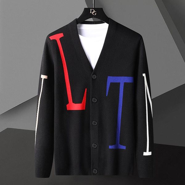 

men's sweaters 2021 fall winter knitted cardigan men clothing korean style mens casual jacket coat fashion loose sweater, White;black