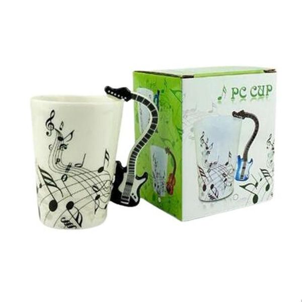 

mugs 250 ml creative coffee cup ceramic music note mug violin guitar handle tea milk piano stave funny cups novelty gifts for kids