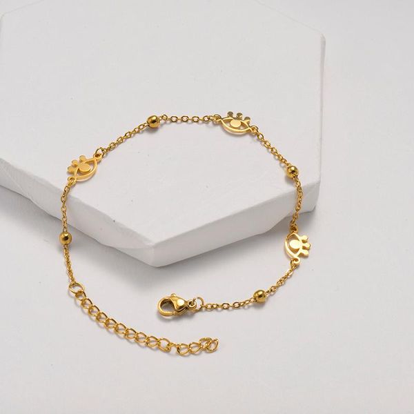 

link, chain baoyan cute bracelet 18k gold plating evil eye tree heart geometry link 316l stainless steel jewelry for women, Black