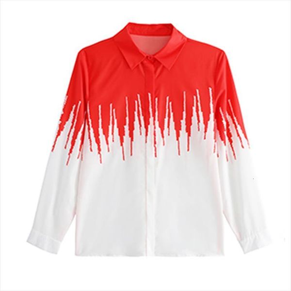 

fashion france style printing spring womens blouses fall chiffon long sleeve shirts blusas mujer, White