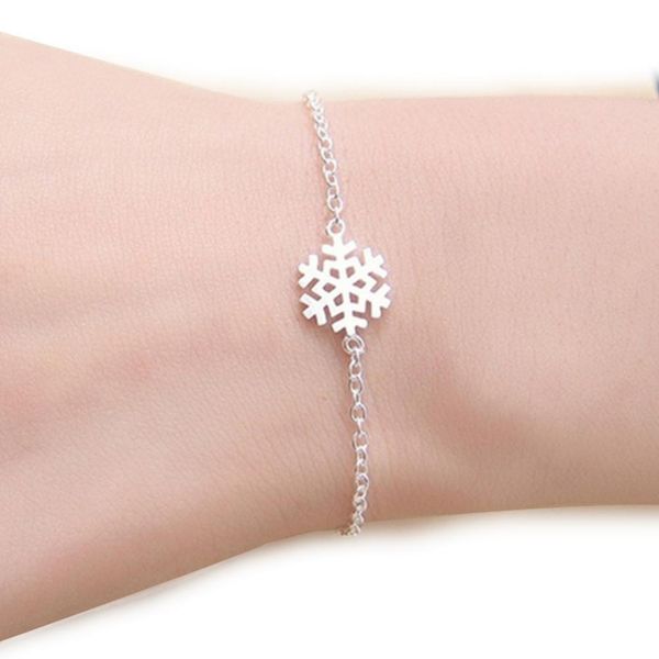 

new arrival korean style winter snowflake bracelets, Golden;silver