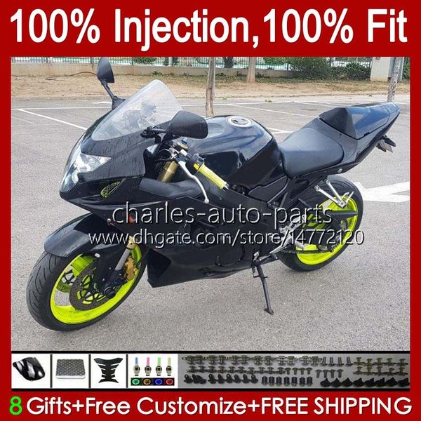 Carénages de moulage par injection pour SUZUKI GSXR600 GSXR750 GSXR-750 K4 04 05 43No.142 GSXR 750CC 600CC 750 600 CC GSXR-600 2004 2005 GSX-R750 2004-2005 Kit de carrosserie OEM Noir vert