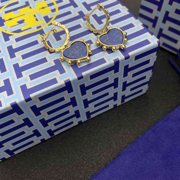 

fashion charm elegant love blue color gold women's tangjia enamel classic personalized earrings, Golden