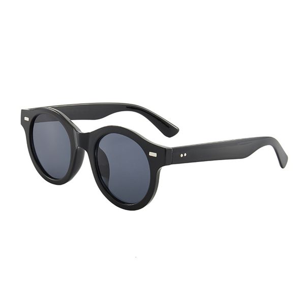 

large frame round glasses rivet sunglasses pc for men and women, White;black