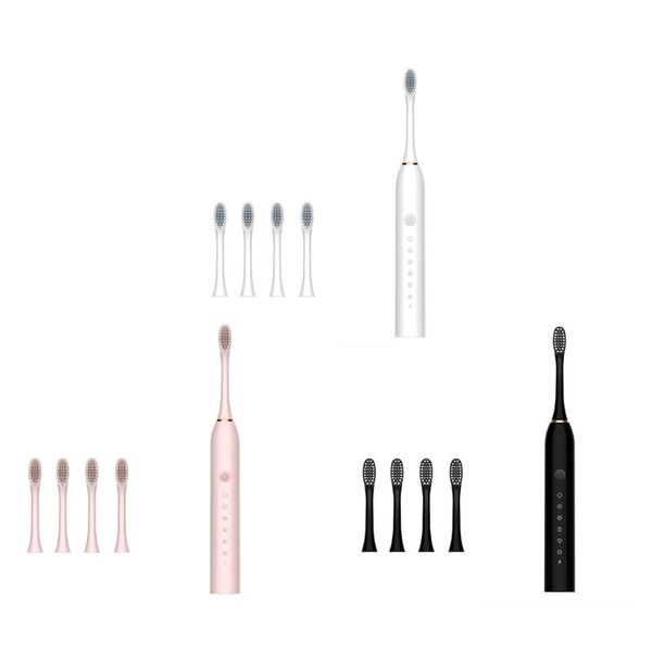 

smart electric toothbrush reusable 6 modes 2 mins timer usb rechargeable 30 days run time for kids adults