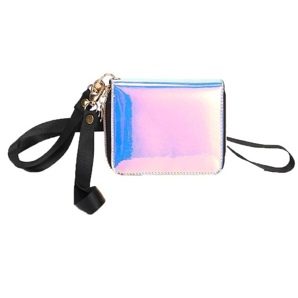 

wallets women short wallet clutch laser waterproof fashion variable color card holder purse zipper solid vintage handbag 10nov29, Red;black