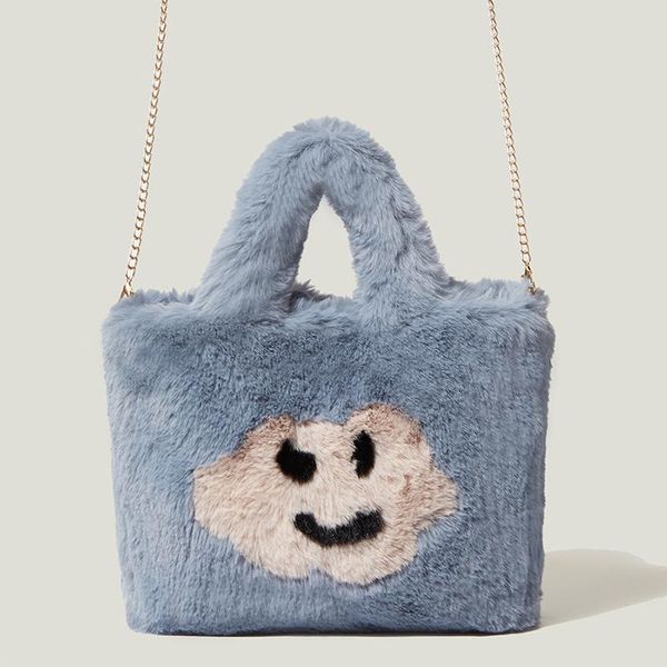 

evening bags designer cute pattern handbag women plush chain women's crossbody bag fashion casual soft-facedshoulder woman