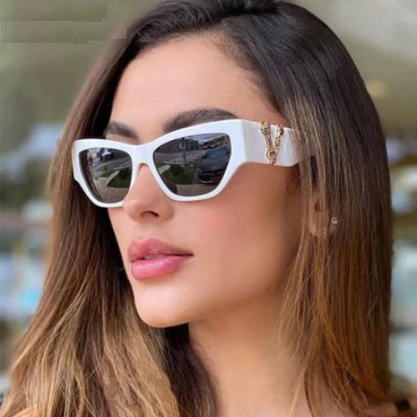 

sunglasses cat eye women fashion vintage square shades men brand designer luxury sun glasses uv400 oversized eyewear oculos, White;black