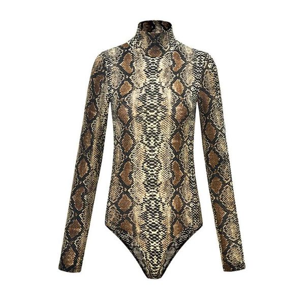 

leopard printed bodycon bodysuits 2021 spring women long sleeve mock neck skinny body suit shorts jumpsuits women's & rompers, Black;white