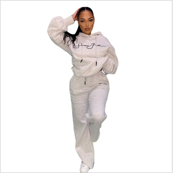 

women's two piece pants sweatsuit o neck long sleeve and casual lady fashion tracksuits high street outfits playsuits, White