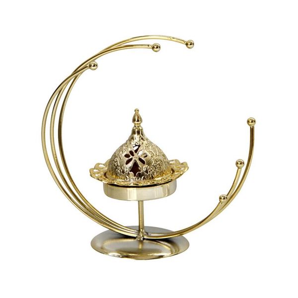 

ramadan middle east arab golden metal shape incense burner candle holder dual simple aroma diffuser fragrance lamps