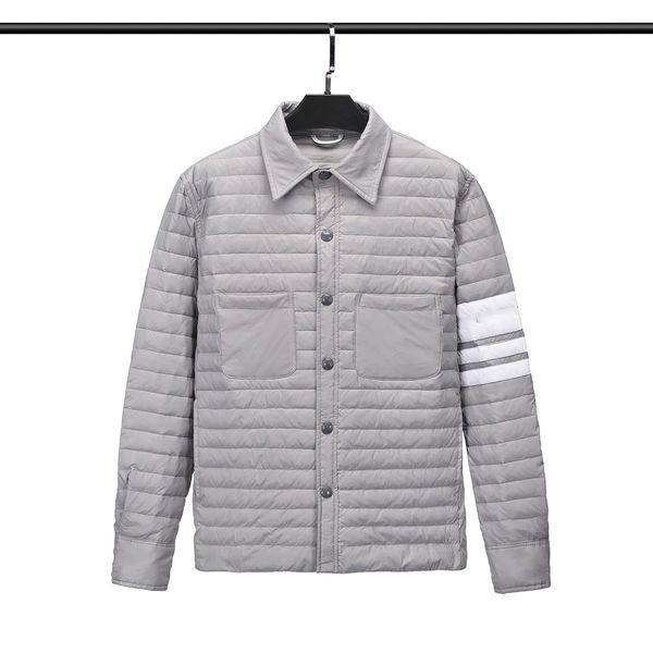 

men's shirt down jacket new long-sleeved casual square collar men and women lightweight down jacket, Black