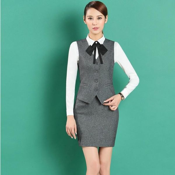 

women's suits & blazers formal ol styles skirt with vest coat waistcoat for ladies office work wear professional business women blazer, White;black