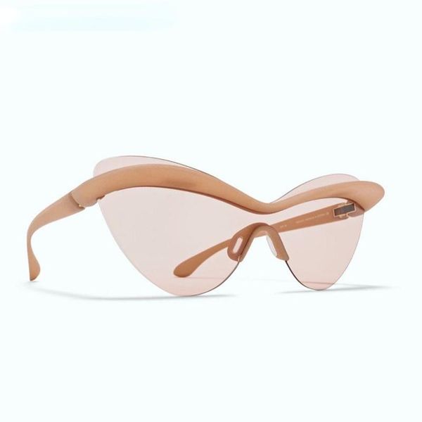 

sunglasses 2021 style luxury vintage unique ultralight tr90 cat eye men women big frame one piece glasses male goggle uv400, White;black