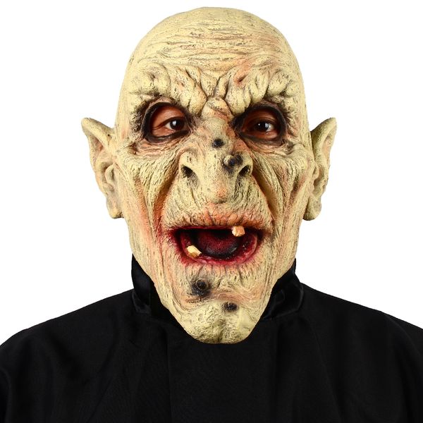 

costume accessories witch mask horror bald old man headgear creepy halloween costume party cosplay props scary latex mask, Silver