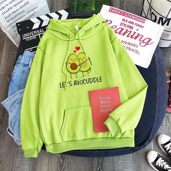 

women's hoodies & sweatshirts kpop korean couple hoodie let_s avocuddle cute vegetarian avocado hoody, Black