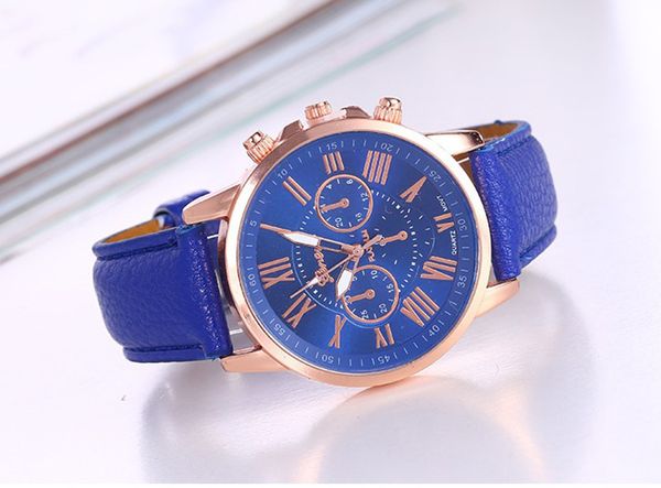

arrival geneva women quartz watch student female double-layer three-eye six-hand world time leather belt wristwatch, Slivery;golden