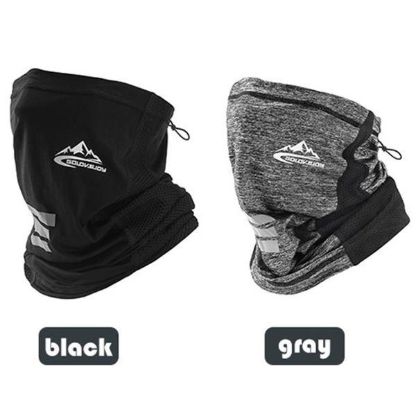 

protection ice silk face cover neck tube outdoor sports bandana scarf breathable hiking gaiter cycling caps & masks, Black