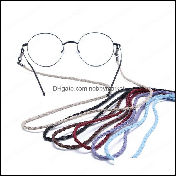 Eyeglasses Chains Eyewear Aessórios Moda Colorf Couro Óculos Pescoço Cinta Corda Ropes Banda Eyeglass Cadeia Cadeia Suporte Drop Delivery 2