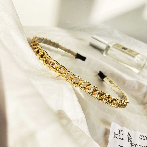 

6639 alloy ccb chain creative personality simple gold hairpin, Silver