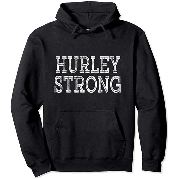 

women's hoodies & sweatshirts hurley strong squad family reunion last name team custom pullover hoodie, Black