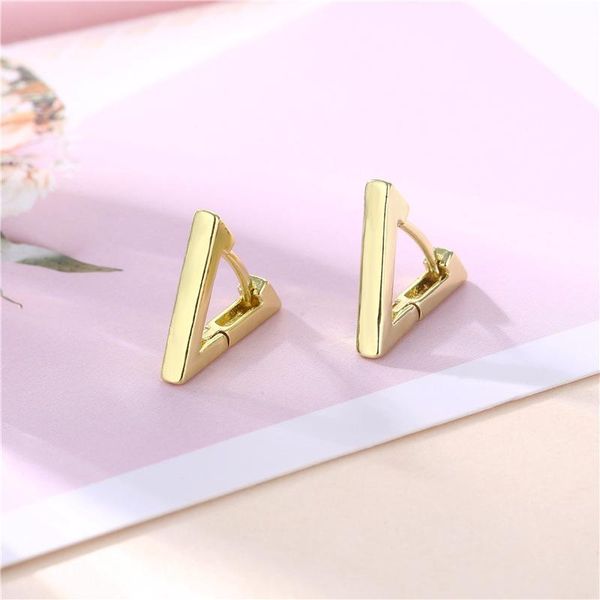 

hoop & huggie hip hop metal geometric earrings male female creative triangle for women men punk jewelry boho minimalist, Golden;silver