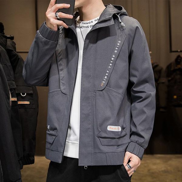 

men's jackets 2021 spring men casual thin coat korean trend hooded -j139, Black;brown