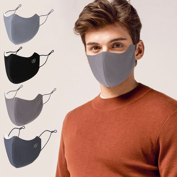 

men's 3-layer cotton mask can be washed, black, three-dimensional dust-proof keep warm in autumn and winter