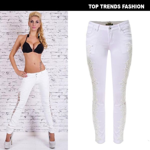 

wind spell lace women's jeans, Blue