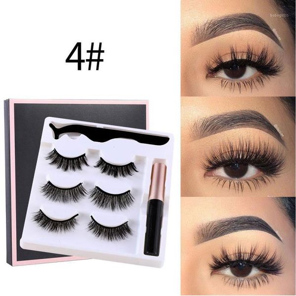 

pair eye lashes magnetic eyelashes and eyeliner set false magnet extension liquid & tweezer waterproof1