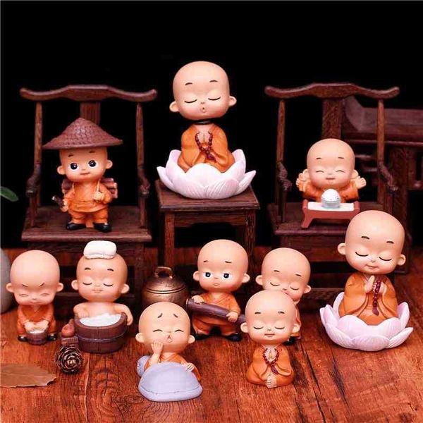 

huojing zen little monk car decoration ornaments scenic spot small gifts resin crafts