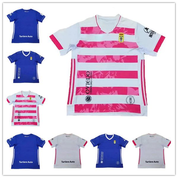 

2021 2022 real oviedo soccer jerseys ibra r. folch y. barcenas johannesson mossa javi munoz 21/22 men hombres uniforme home blue shirt, Black;yellow