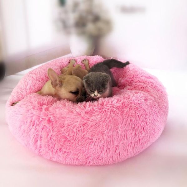 

soft warm round pet cat bed comfortable nest dog washable kennel easy to clean house for kennels & pens