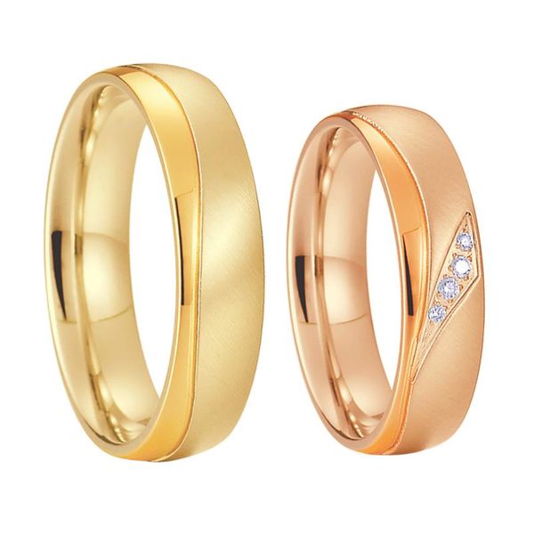 

unique 6mm custom love alliance slim 14k gold plated marraige couple wedding rings for men and women cluster, Golden;silver