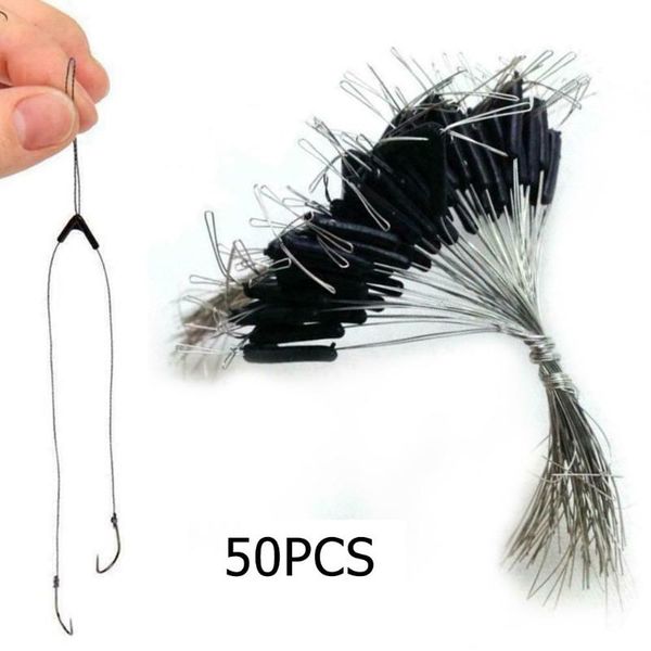 

fishing hooks 50pcs double contactor device line space swivel tying tools equipment protective sub-line function